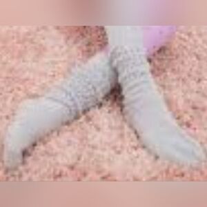 VINTAGE VICTORIA'S SECRET CABLEKNIT CASHMERE BLEND SOCKS KNEE GRAY ONE SIZE